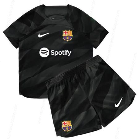 Camisola Barcelona Guarda Redes Kits de futebol para crianças 23/24 – Preto
