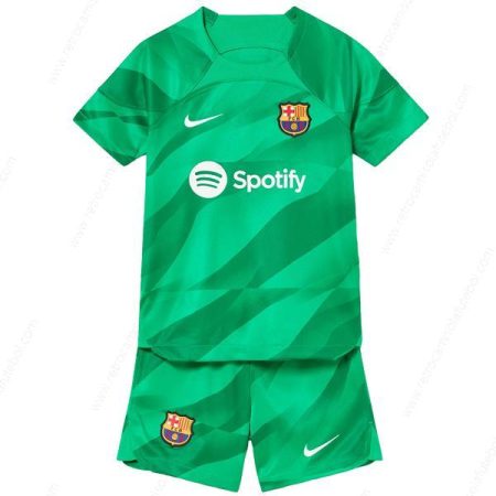 Camisola Barcelona Guarda Redes Kits de futebol para crianças 23/24 – Verde