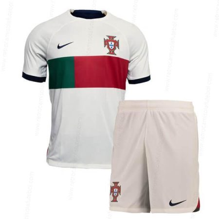 Camisola Portugal 2º Kits de futebol para crianças 2022