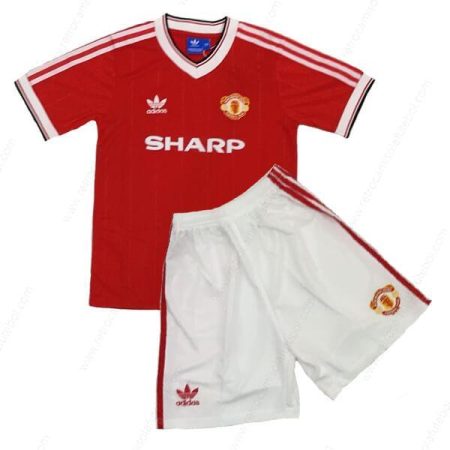 Camisola Retro Manchester United 1º Kits de futebol para crianças 86