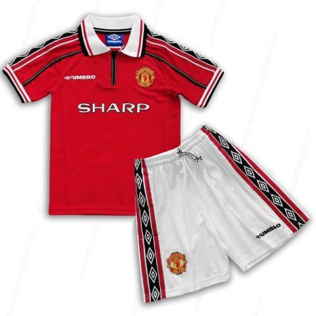 Camisola Retro Manchester United 1º Kits de futebol para crianças 98/99